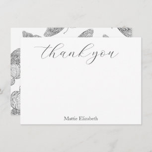 Pen and Ink Butterfly Pattern Thank You Card