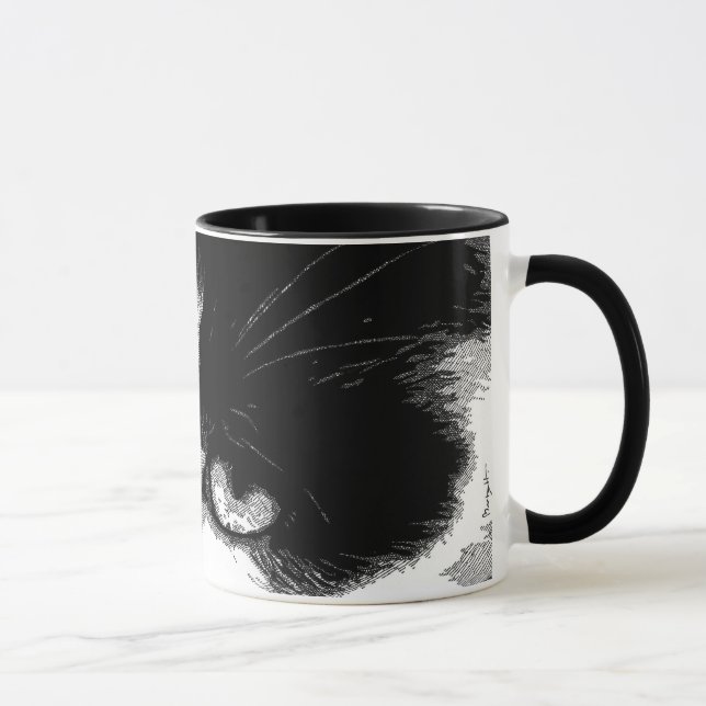 Pen and Ink Cat Mug (Right)