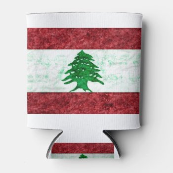 Pen And Ink Design Flag. Lebanon. علم تصميم القلم Can Cooler by Funkyworm at Zazzle