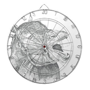 Pen and Ink Horse.png Dartboard With Darts