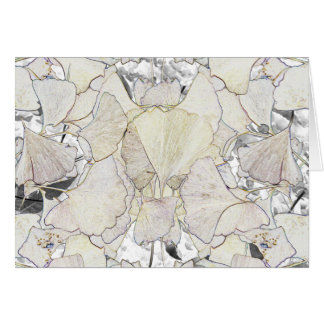 Pen and ink image of gingko leaves cards