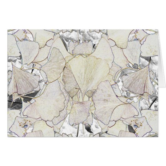 Pen and ink image of gingko leaves cards (Front Horizontal)