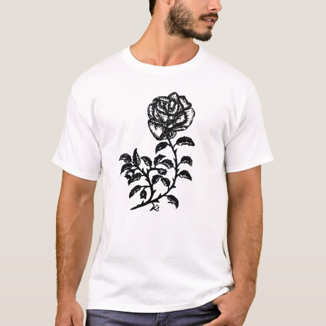 Pen and Ink Rose T-Shirt (Front)