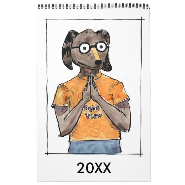 Pen and Ink Sketchbook Dog Cat Cartoon Calendar (Cover)
