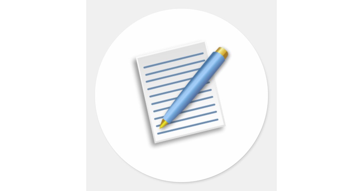 Round Sticker Notepad Pen and Notepad Classic Round Sticker | Zazzle
