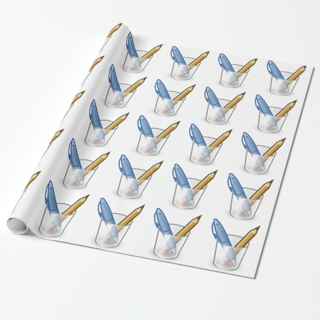 Pen And Pencil Wrapping Paper (Unrolled)