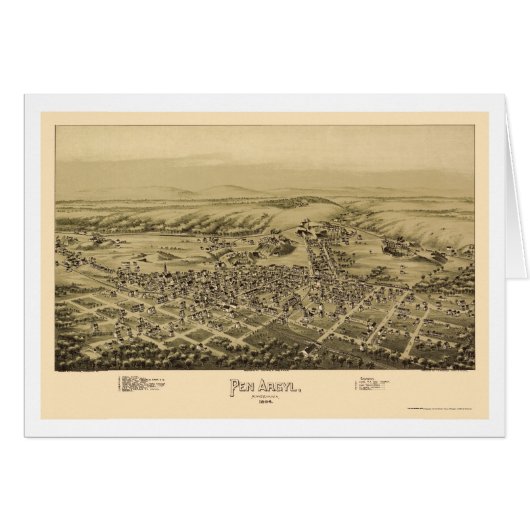 Pen Argyl, PA Panoramic Map - 1894 Cards (Front Horizontal)