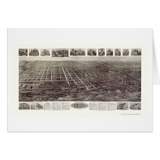 Pen Argyl, PA Panoramic Map - 1916 Cards (Front Horizontal)