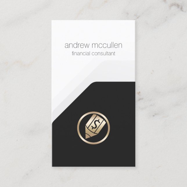 Pen Dollar Icon Accountant Finance Money Business Card (Front)