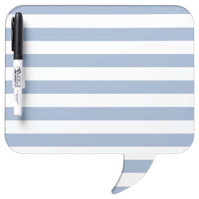 Pen Dry Erase Board Blue & White Stripe Horizontal (Front)