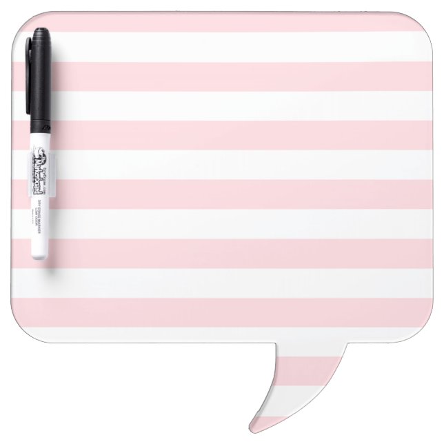 Pen Dry Erase Board Pink & White Stripe Horizontal (Front)