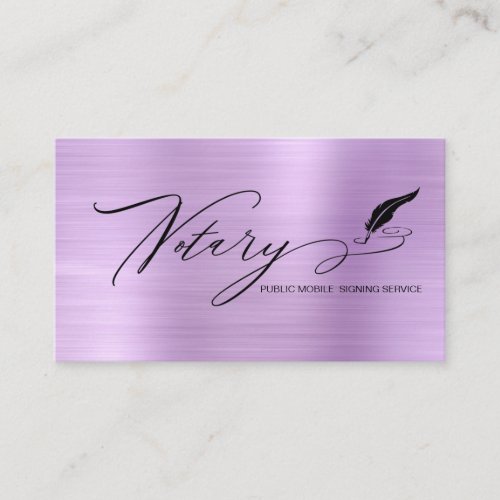  Pen Feather  NOTARY Stamp PHOTO Signing Agent Business Card