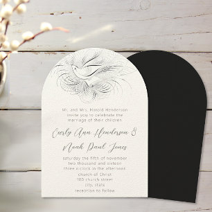 Pen Flourish Vintage Love bird Wedding Invitation