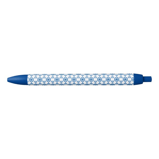 Pen - Geometric Flower in Blue (Front)