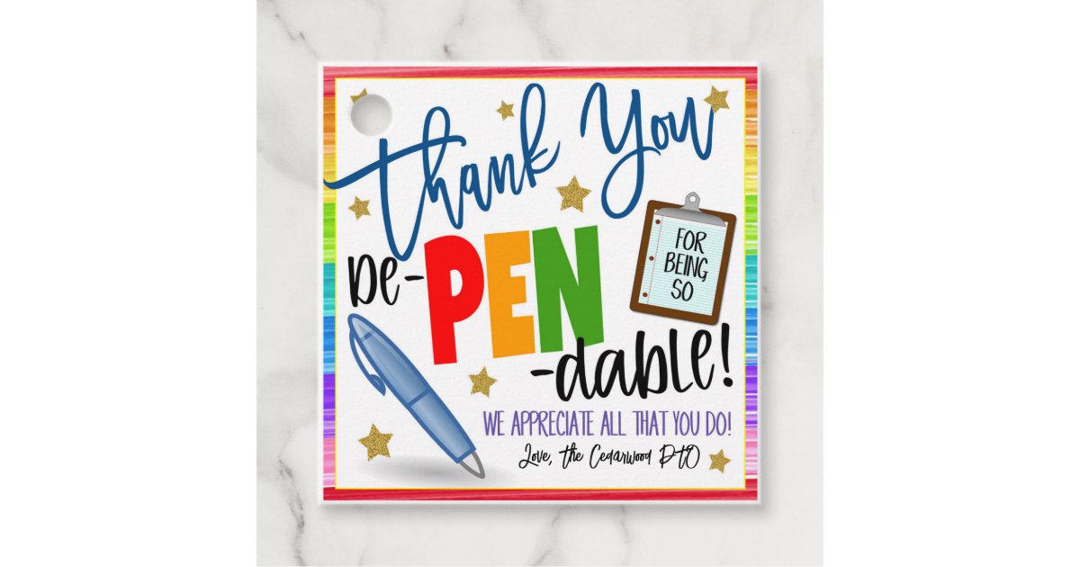 Teacher Appreciation & Support Staff Gift Tags - Flair Pens