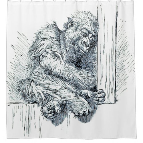 PenInk Art Young Gorilla Shower Curtain