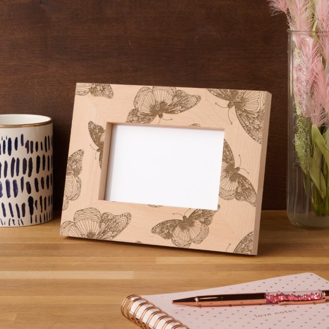pen & Ink Butterfly Pattern Engraved Frames (Left)