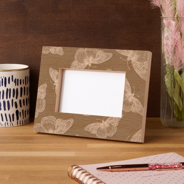Pen & Ink Butterfly Pattern Engraved Frames (Left)