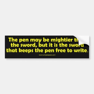 Pen is Mightier Bumper Sticker
