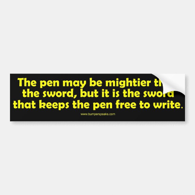 Pen is Mightier Bumper Sticker (Front)
