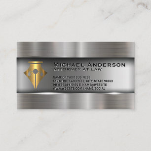 Pen Justice Scales Logo   Law Business Card