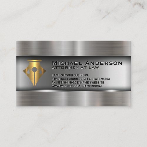 Pen Justice Scales Logo  Law Business Card