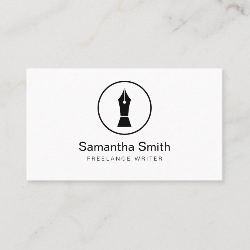 Pen Logo Freelance Writer and Calligraphy Writer Business Card