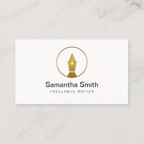 Pen Logo Freelance Writer and Calligraphy Writer Business Card