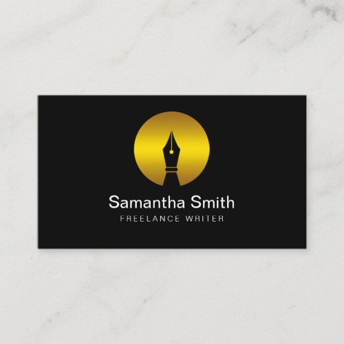 Pen Logo Freelance Writer and Calligraphy Writer Business Card