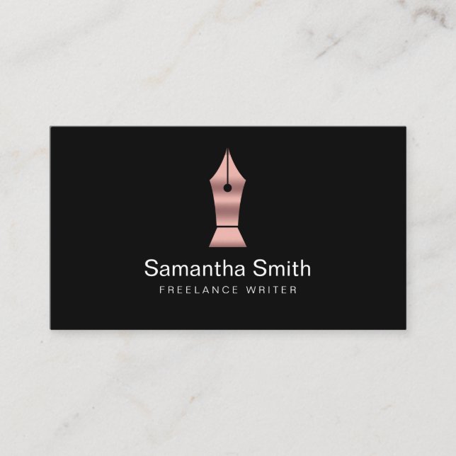 Pen Logo Freelance Writer and Calligraphy Writer Business Card (Front)