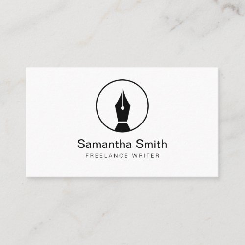 Pen Logo Freelance Writer and Calligraphy Writer Business Card