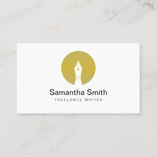 Pen Logo Freelance Writer and Calligraphy Writer Business Card