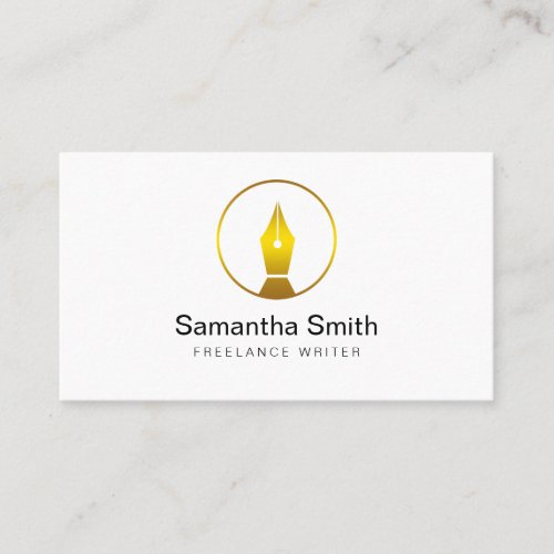 Pen Logo Freelance Writer and Calligraphy Writer Business Card