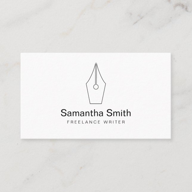 Pen Logo Freelance Writer and Calligraphy Writer Business Card (Front)