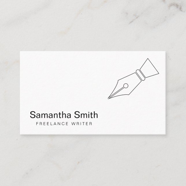 Pen Logo Freelance Writer and Calligraphy Writer Business Card (Front)