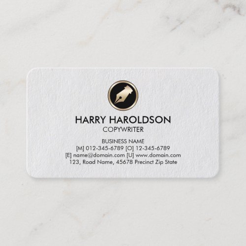 Pen Nib Icon Copywriter Premium Business Card