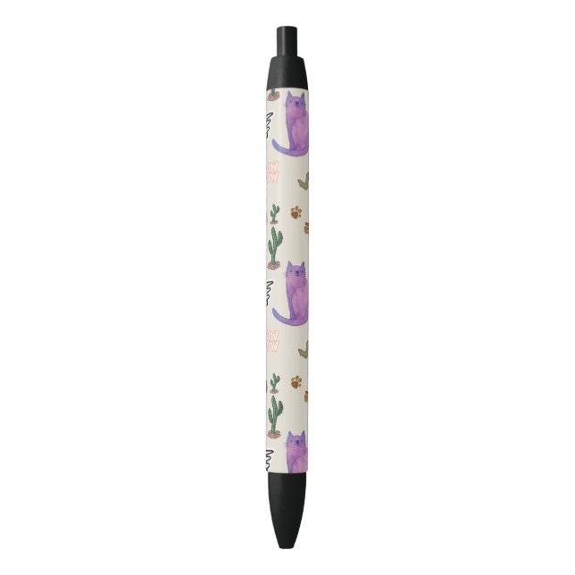Pen Office and School  Cat Fish Paws Cactus Meow (Front Vertical)