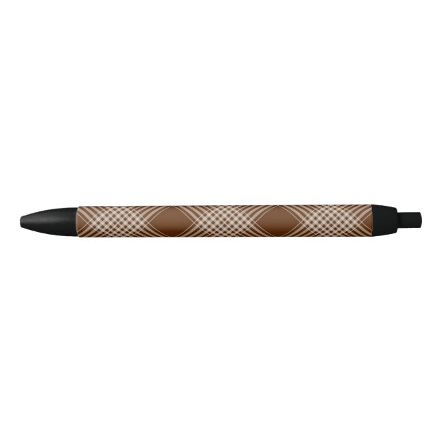 Pen Office and School Pen Brown & White Plaid (Front)