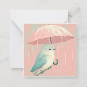 Pen Pal Pals: Bird Rain Greeting Note Card