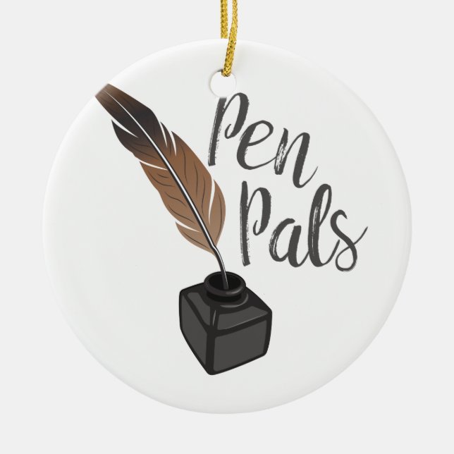 Pen Pals Ceramic Ornament (Front)