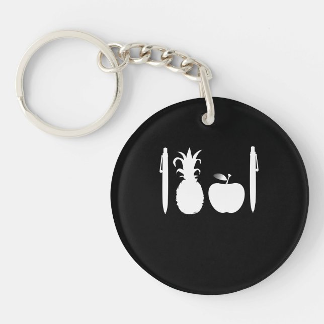 Pen Pineapple Apple Pen Japanese Song Dance Craze Keychain (Front)