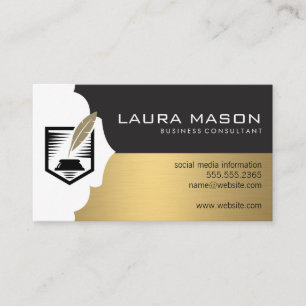 Pen Quill Contract Logo Professional Business Card