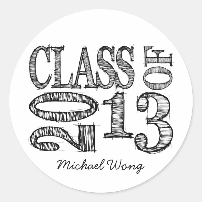 Pen Sketch Class of 2013 Stickers (Front)