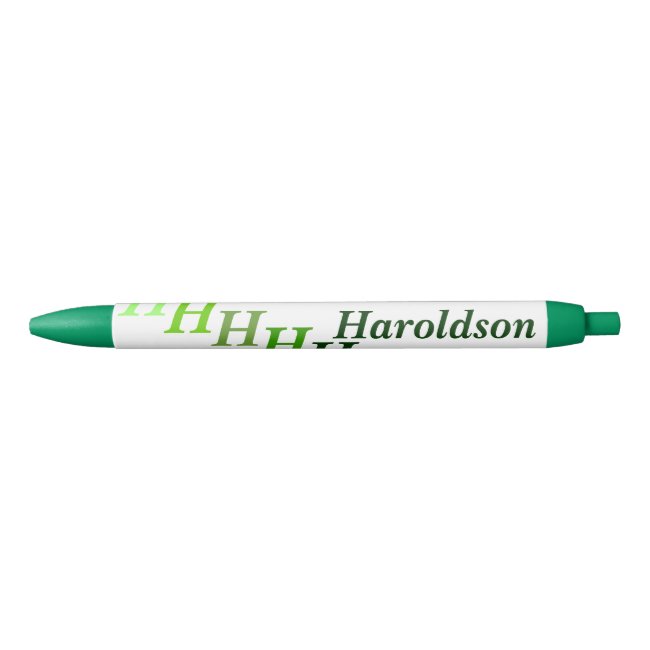 Pen - StaggerdLletters with Name in Greens