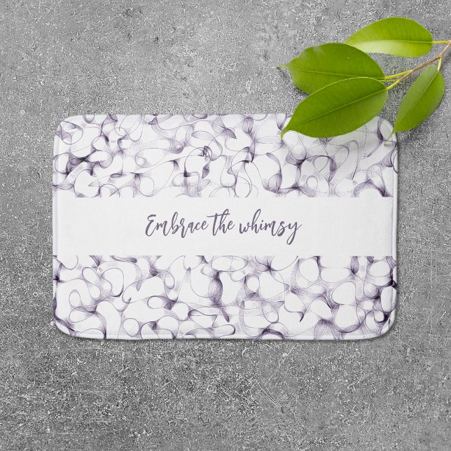 Pen Strokes Abstract Script Bath Mat (Creator Uploaded)