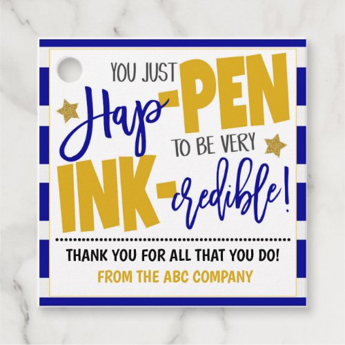Pen Thank You Gift Tag