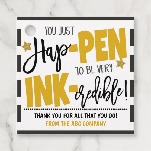 Pen Thank You Gift Tags