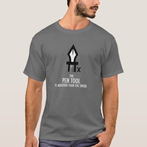 Pen Tool is Mightier Than the Sword Black T_Shirt
