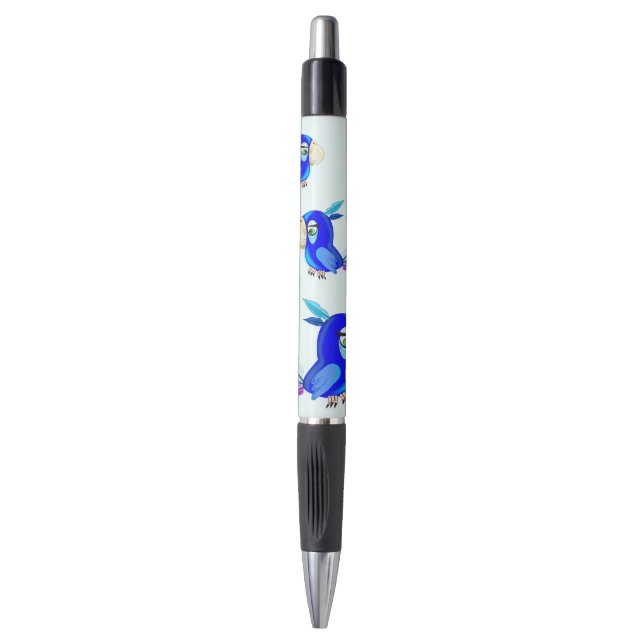 Pen with Blue Parrot (Front Vertical)