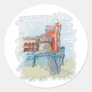 Pena Palace in Sintra, Portugal Classic Round Sticker